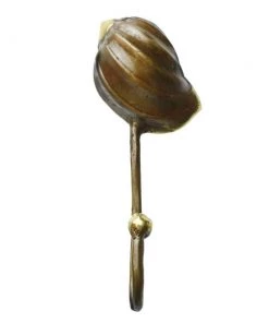 Cream Cornwall Conch Shell Brass Hook No.4 Hardware