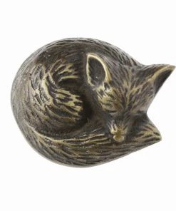 Cream Cornwall Brass Fox Decorative Handle Hardware