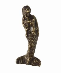 Cream Cornwall Hardware Brass Mermaid Decorative Handle - Large
