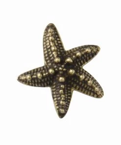 Cream Cornwall Brass Starfish Decorative Handle - Small