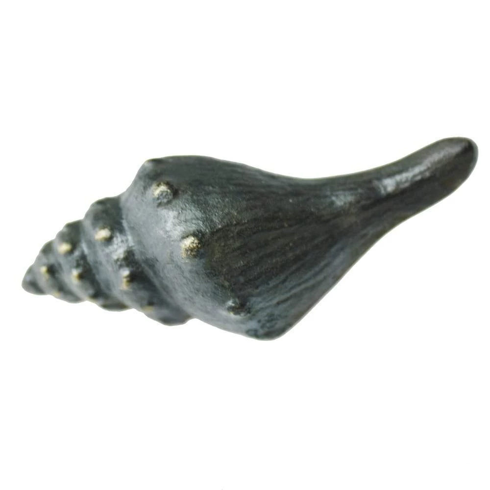 Cream Cornwall Hardware Brass Whelk Shell Decorative Handle - Small 1 Cream Cornwall Hardware Brass Whelk Shell Decorative Handle - Small