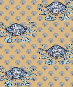 Magic Textiles Byron Crab Fabric - Sun Washed