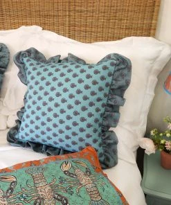 Magic Textiles New Arrivals Byron Mini Puffer Fish Fabric - Airforce Blue