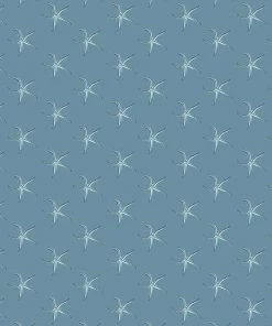 Magic Textiles New Arrivals Byron Mini Starfish Fabric - Airforce Blue