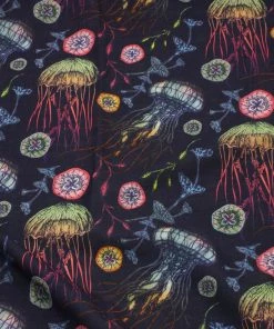 Magic Textiles Canyons Reef Linen Fabric - Navy Homeware