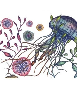 Cream Cornwall Canyons Reef White Art Print In Three Sizes - A4, A3 And A2