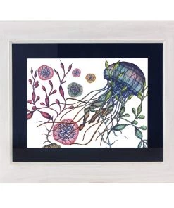 Cream Cornwall Canyons Reef White Art Print In Three Sizes - A4, A3 And A2