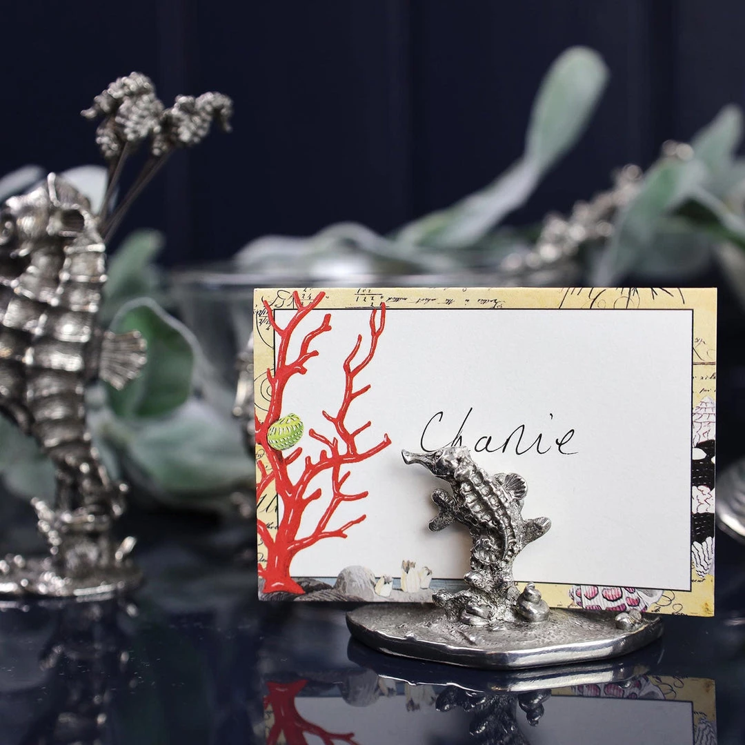 Detail Products Kitchen & Dining Pewter Coral & Seahorse Card Holder 5 Detail Products Kitchen & Dining Pewter Coral & Seahorse Card Holder