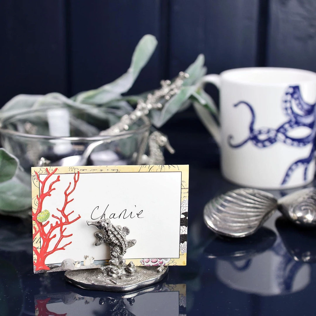 Detail Products Kitchen & Dining Pewter Coral & Seahorse Card Holder 2 Detail Products Kitchen & Dining Pewter Coral & Seahorse Card Holder