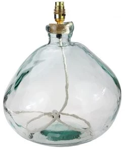 Jarapa Sennen Recycled Glass Lamp Base In Clear Glass Homeware