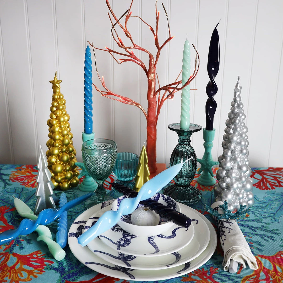 Graziani Twisted Lacquered Candle - Light Blue Accessories 4 Graziani Twisted Lacquered Candle - Light Blue Accessories