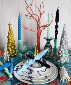 Graziani Accessories Twisted Lacquered Candle - Turquoise