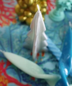 Graziani Twisted Lacquered Candle - Light Blue Accessories