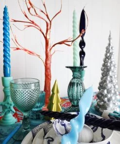 Graziani Accessories Twisted Lacquered Candle - Blue