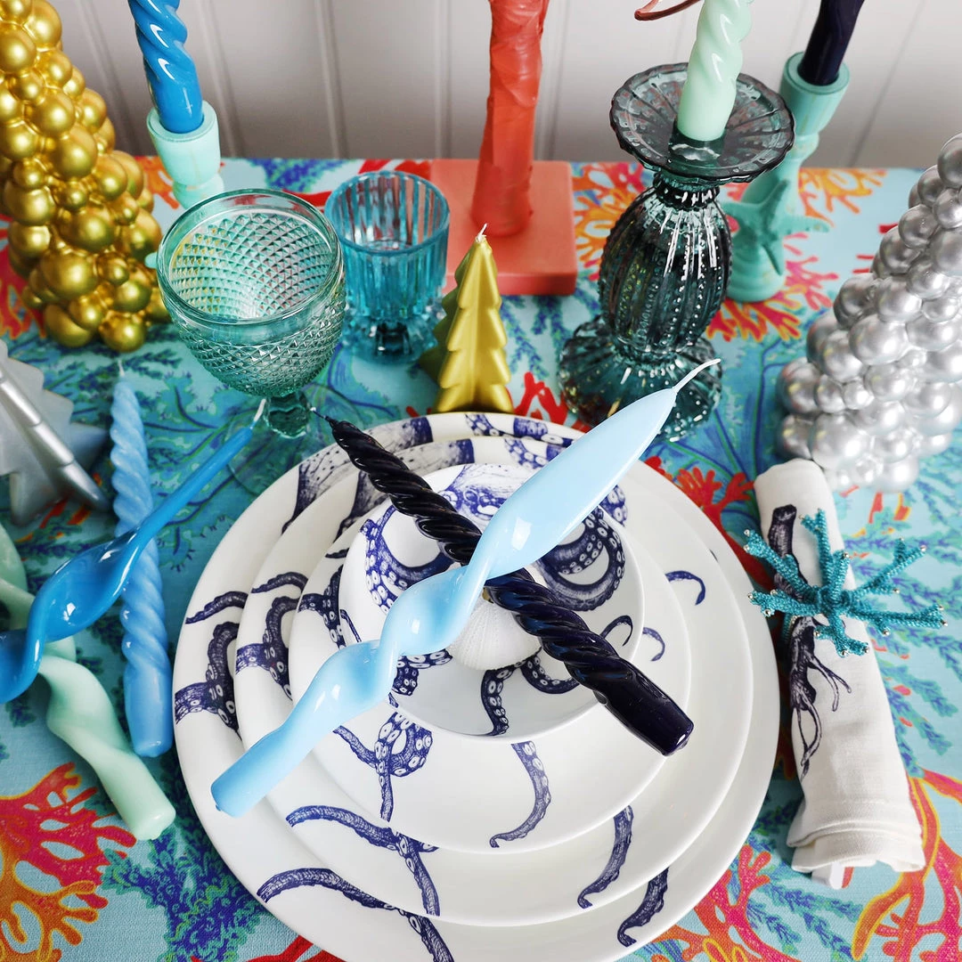 Graziani Accessories Twisted Lacquered Candle - Turquoise 3 Graziani Accessories Twisted Lacquered Candle - Turquoise