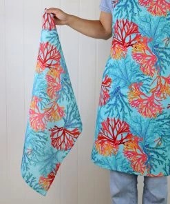 Magic Textiles Kitchen & Dining Coral Rays Tea Towel