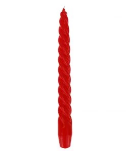 Graziani Barley Twist Lacquered Candle - Coral