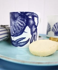 Impact China Kitchen & Dining Blue And White Bone China Mug With Crab Design