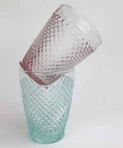United Glass Rose Diamond Cut Tumbler