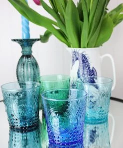 United Glass Cobalt Fleur De Lys Tumbler New Arrivals