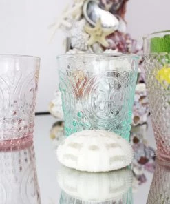 United Glass Rose Diamond Cut Tumbler