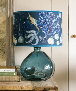 Cream Cornwall Homeware Rockpool Ink Blue Lampshade