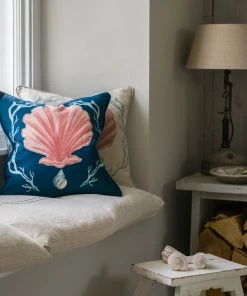 Magic Textiles Manderley Pink & Ink Blue Linen Cushion Cover