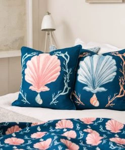 Magic Textiles Manderley Pink & Ink Blue Linen Cushion Cover