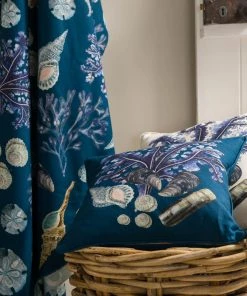 Magic Textiles Rockpool Ink Blue Linen Cushion Cover Homeware