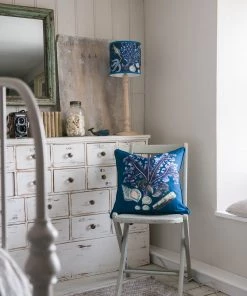 Cream Cornwall Homeware Rockpool Ink Blue Lampshade