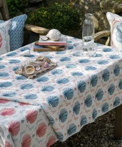 Magic Textiles Homeware Manderley Pink Linen Fabric - Ink Blue