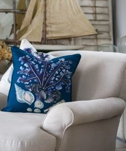 Magic Textiles Rockpool Ink Blue Linen Cushion Cover Homeware