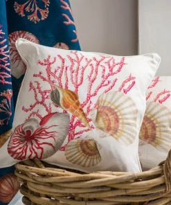 Magic Textiles Homeware Shell Seeker Off-White Linen Cushion Cover