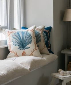 Magic Textiles Homeware Manderley Blue & Natural Linen Cushion Cover