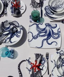 Fegg Hayes Kitchen & Dining Bone China Octopus Serving Bowl 14 Fegg Hayes Kitchen & Dining Bone China Octopus Serving Bowl
