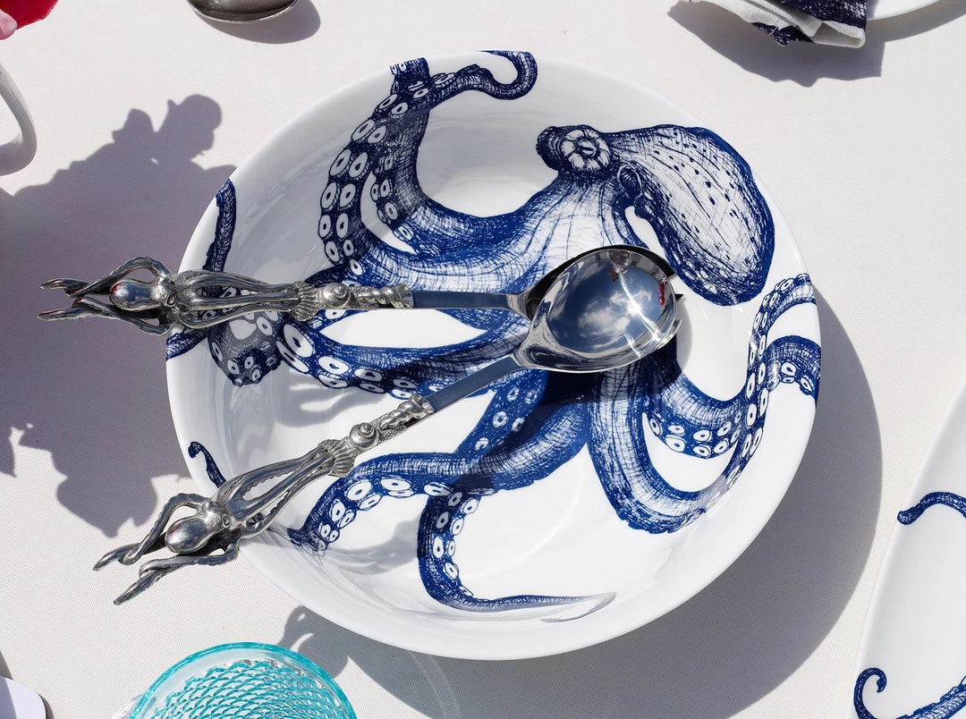 Fegg Hayes Kitchen & Dining Bone China Octopus Serving Bowl 2 Fegg Hayes Kitchen & Dining Bone China Octopus Serving Bowl