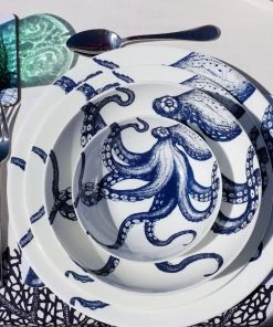Cream Cornwall Bone China Octopus Dinner Plate Kitchen & Dining