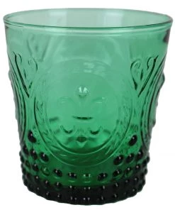 United Glass Green Fleur De Lys Tumbler