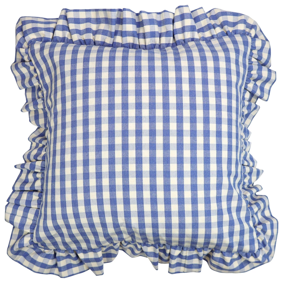 Outworker Blue Gingham Square Cushion Cover Homeware 1 Outworker Blue Gingham Square Cushion Cover Homeware
