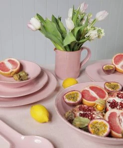 ARCUCCI CERAMICS Blush Pink Ceramic Oval Platter Kitchen & Dining