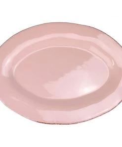 ARCUCCI CERAMICS Blush Pink Ceramic Oval Platter Kitchen & Dining
