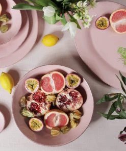 ARCUCCI CERAMICS Blush Pink Ceramic Oval Platter Kitchen & Dining