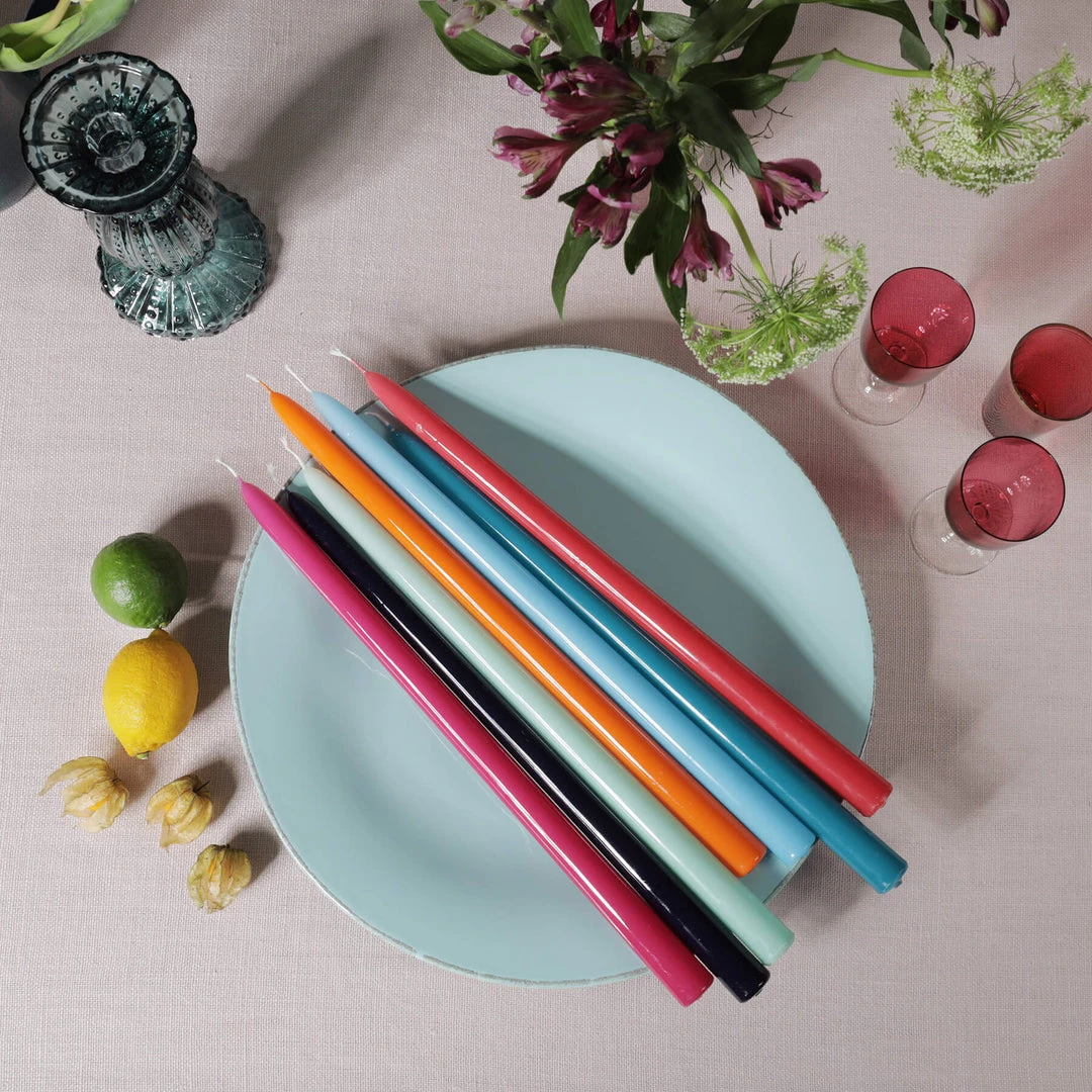 Graziani Tapered Lacquered Candle - Orange 3 Graziani Tapered Lacquered Candle - Orange