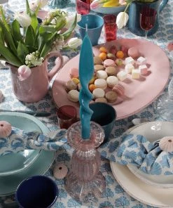 ARCUCCI CERAMICS Blush Pink Ceramic Oval Platter Kitchen & Dining