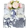 Cream Cornwall Seahorse Jug And Pink Peony Bouquet Hamper Collections