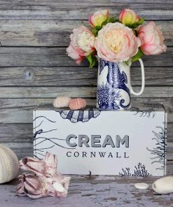 Cream Cornwall Seahorse Jug And Pink Peony Bouquet Hamper Collections