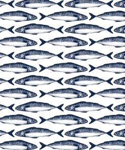 Magic Textiles Mini Mackerel Fabric- Navy One Metre Homeware 5 Magic Textiles Mini Mackerel Fabric- Navy One Metre Homeware