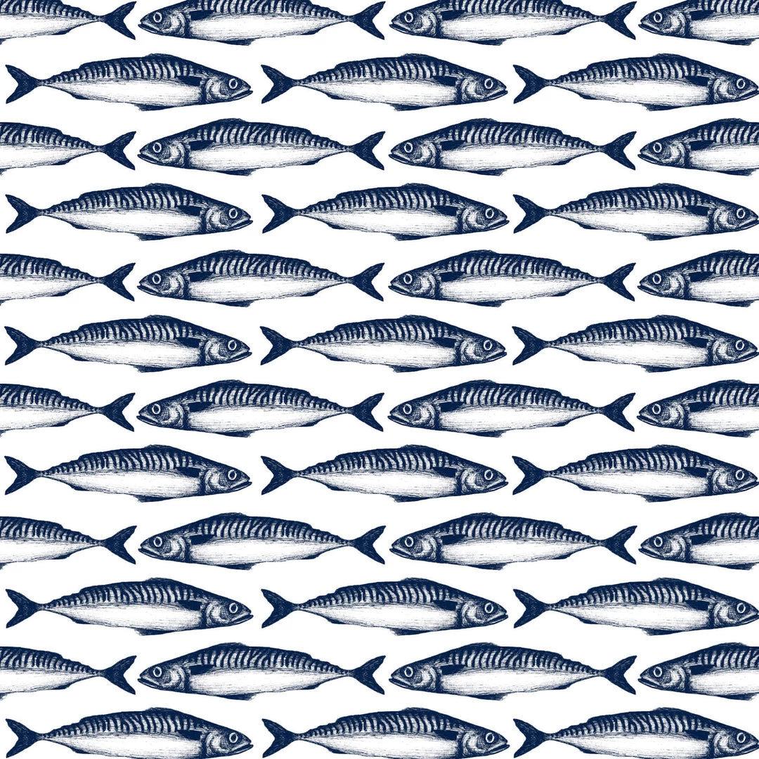 Magic Textiles Mini Mackerel Fabric- Navy One Metre Homeware 3 Magic Textiles Mini Mackerel Fabric- Navy One Metre Homeware