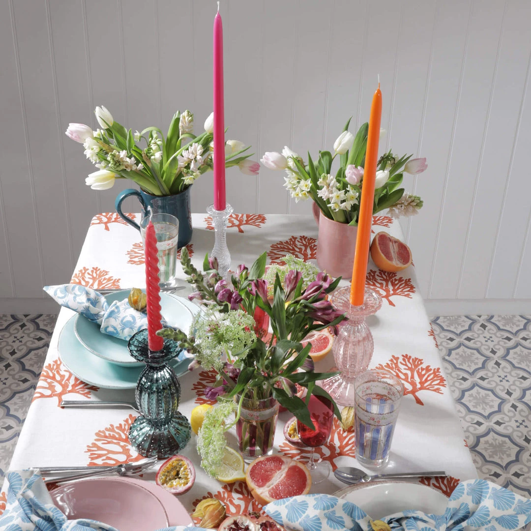 Graziani Tapered Lacquered Candle - Orange 2 Graziani Tapered Lacquered Candle - Orange