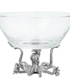 Detail Products New Arrivals Pewter Octopus With Glass Bowl